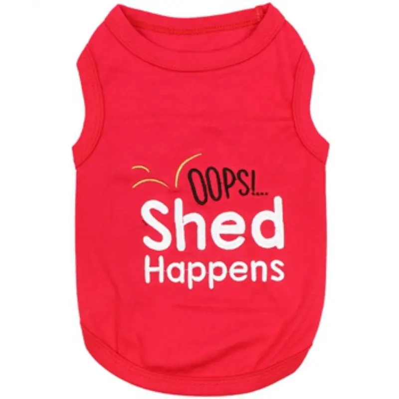 Shed Happens Dog Tank by Parisian Pet - Red X-Small