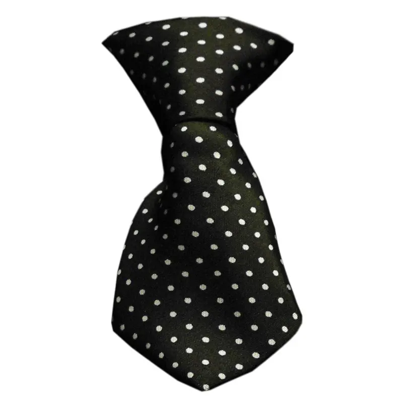 Swiss Dot Dog Neck Tie - Black