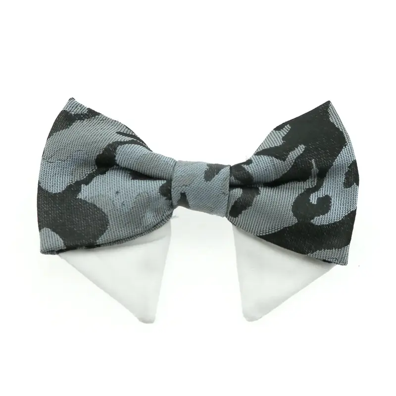 Dog Bow Tie Collar Attachment by Doggie Design - Gray Camo Type 1