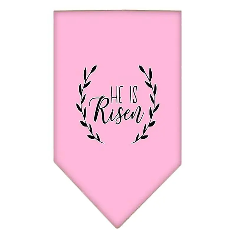 He Is Risen Screen Print Dog Bandana - Light Pink Small