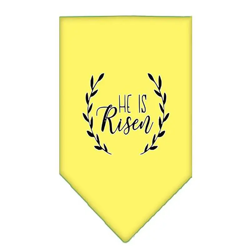 He Is Risen Screen Print Dog Bandana - Yellow Small