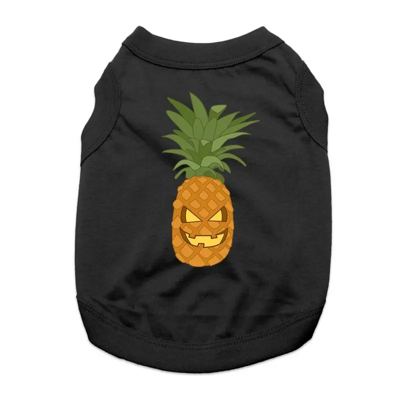 Pineapple Jack-O-Lantern Dog Shirt - Black X-Small