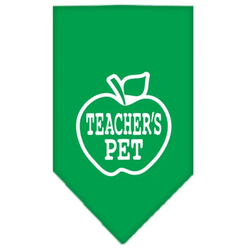Teacher's Pet Dog Bandana - Emerald Green Small