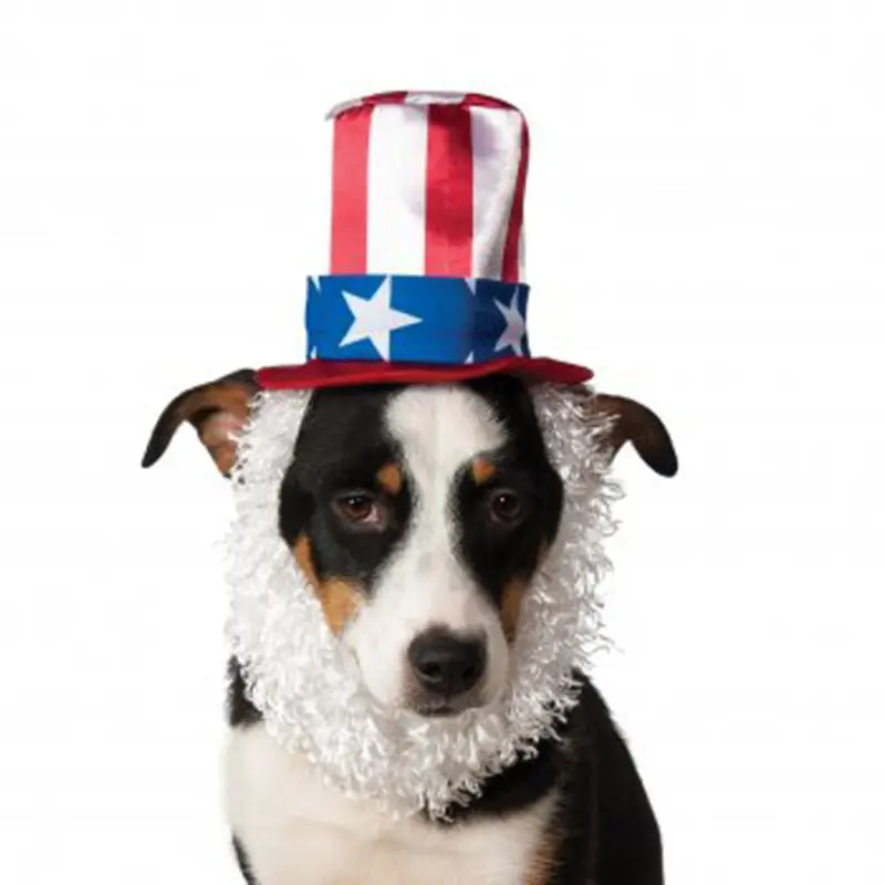 Uncle Sam Hat and Beard Dog Costume Small/Medium