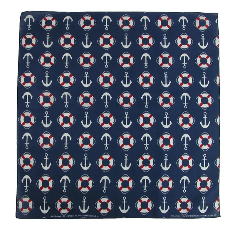 Life Saver & Anchors Nautical Dog Bandana