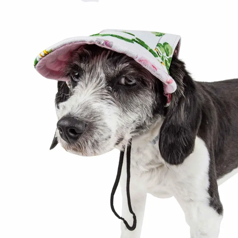 Pet Life Botanic Bark UV Protectant Dog Hat Cap - Floral Large