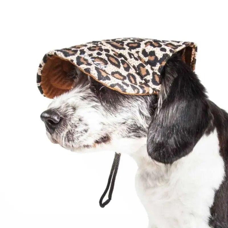 Pet Life Cheetah Bonita UV Protectant Dog Hat Cap Large