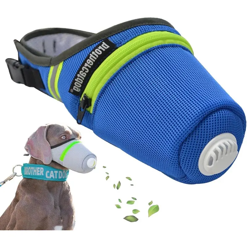 Blue , ) Dog Mask, Reusable Breathable Dog Air Filter Mask, Adjustable Dog Gas Face Mask, Dog Smoke Mask Dog Respirator Mask, Muzzle Small
