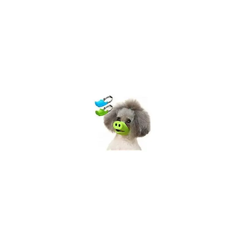 Green (Green) Anti-Bite Anti-Bark Dog Pet Muzzle Adjustable Cute Pig Nose Muzzle Mouth Dog Small