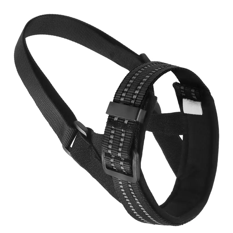 Luofeng Black Mouth Guard,Dog Muzzle German Dog Reflective Nylon Secure Muzzle Breeds Mouth Guard Reflective Medium