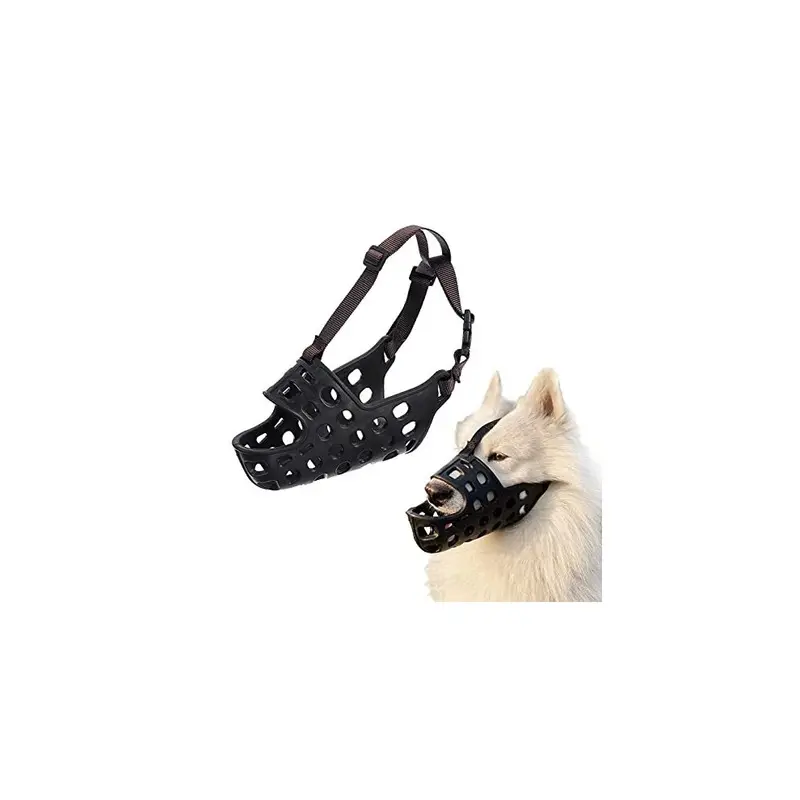 Tandd Black Dog Muzzle, Soft Basket Muzzle For Dogs, Prevents Biting, Chewing And Licking, Allows Panting And Drinking - Size L (28-31Cm)