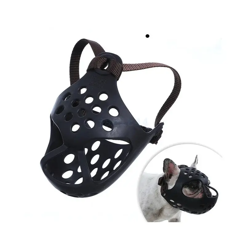 Black (S, ) New Dog Short Snout Biting Chewing French Bulldog Face Mesh Pet Dog Muzzle S Large