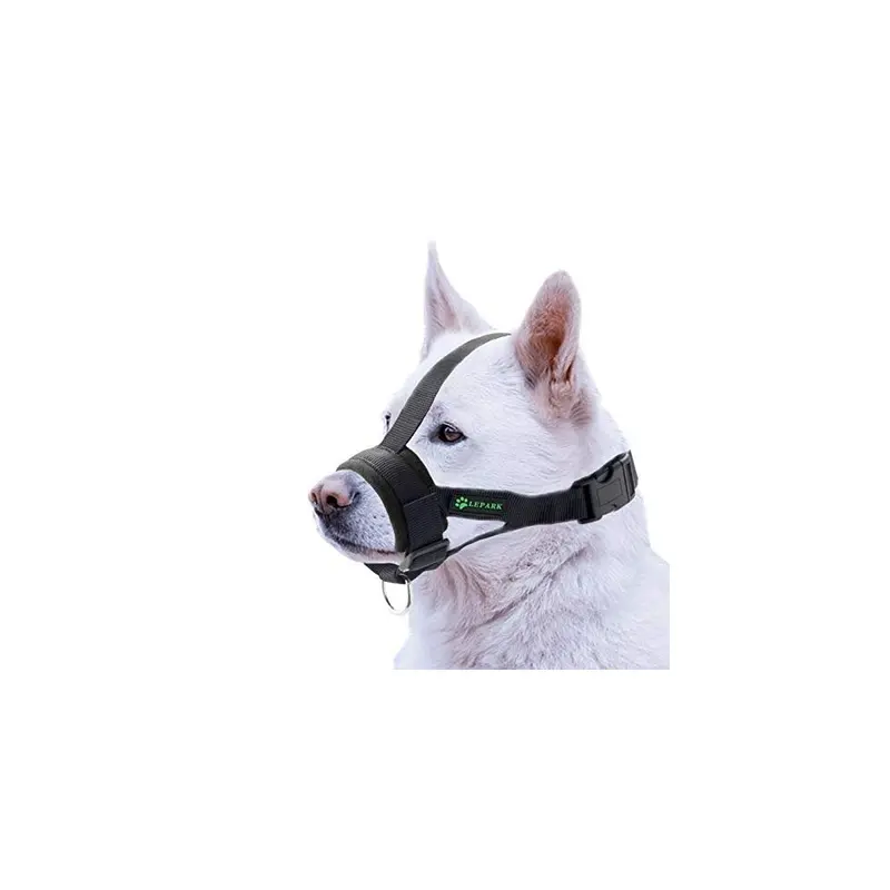 Ilepark Black Soft Dog Muzzle Nylon Adjustable To Prevent From Biting, Barking And Chewing, Training Pets (Xl, )