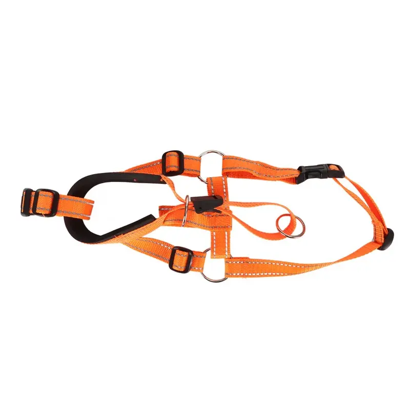 Orange Headcollar Dog Muzzle Adjustable Prevent Biting Barking Breathable Nylon Dog Mouth Guard For Walking Training Extra Large